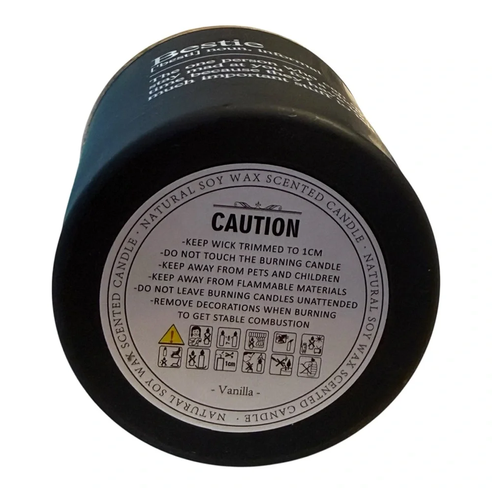 LaLeena Soy Vanilla Scent Candle with Wooden Lid and saying